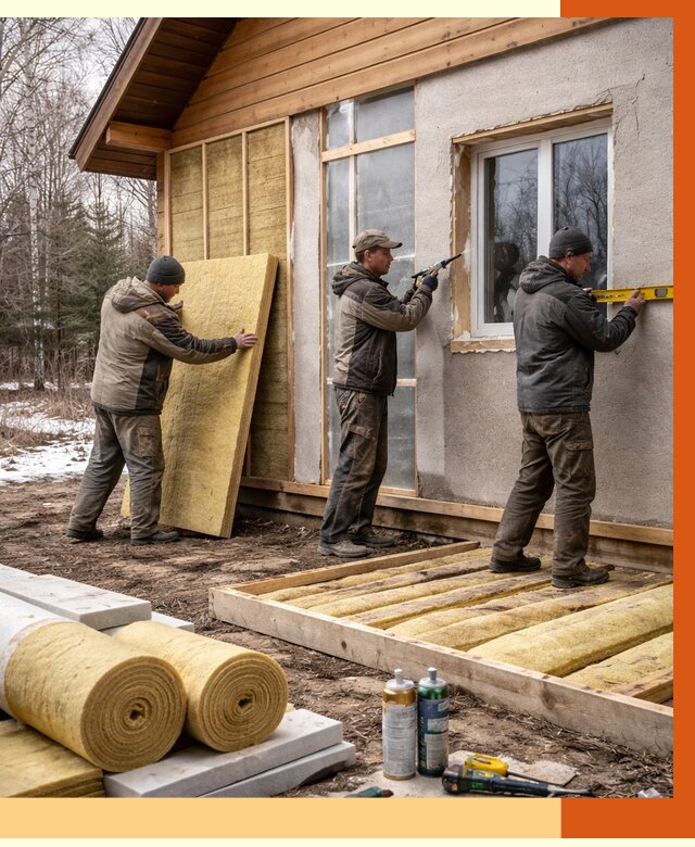 Утепление дачного дома в Ачинске от 4812 руб/м2 — недорого | ТепломастерЧнс