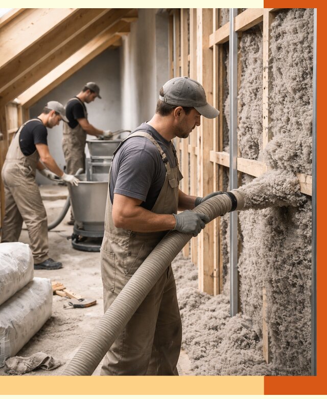 Утепление таунхауса эковатой в Ачинске от 2229 руб./м² — монтаж и задувка | ТепломастерЧнс