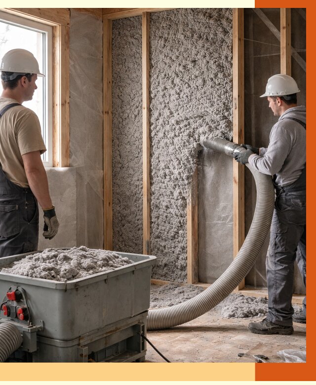 Утепление каркасного дома эковатой в Ачинске от 1823 руб. | ТепломастерЧнс