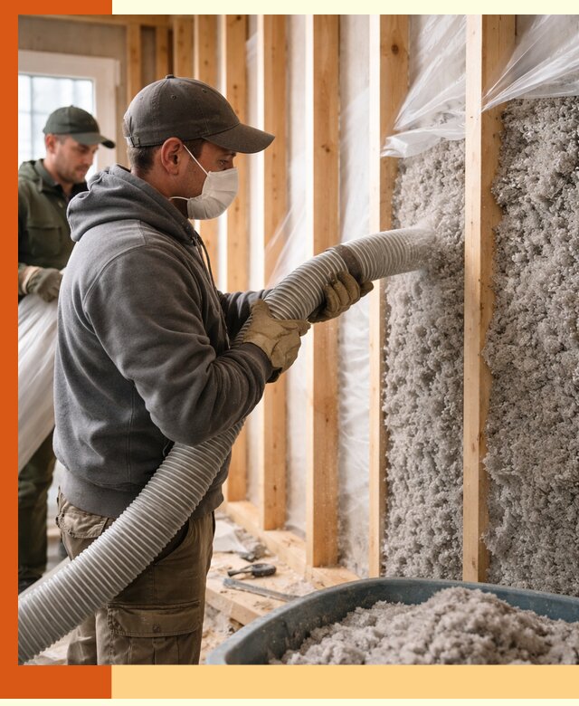 Утепление каркасного дома эковатой в Ачинске — качественно и надолго