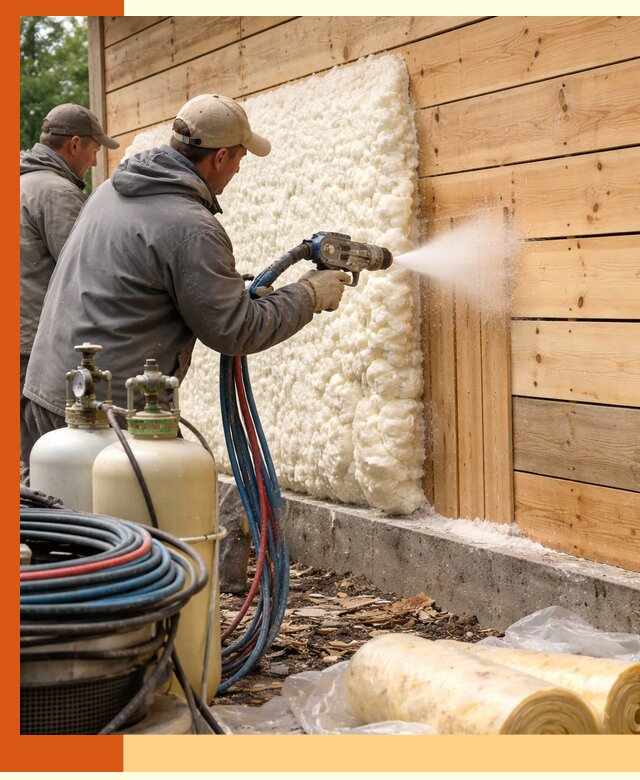 Утепление деревянного дома пенополиуретаном в Ачинске