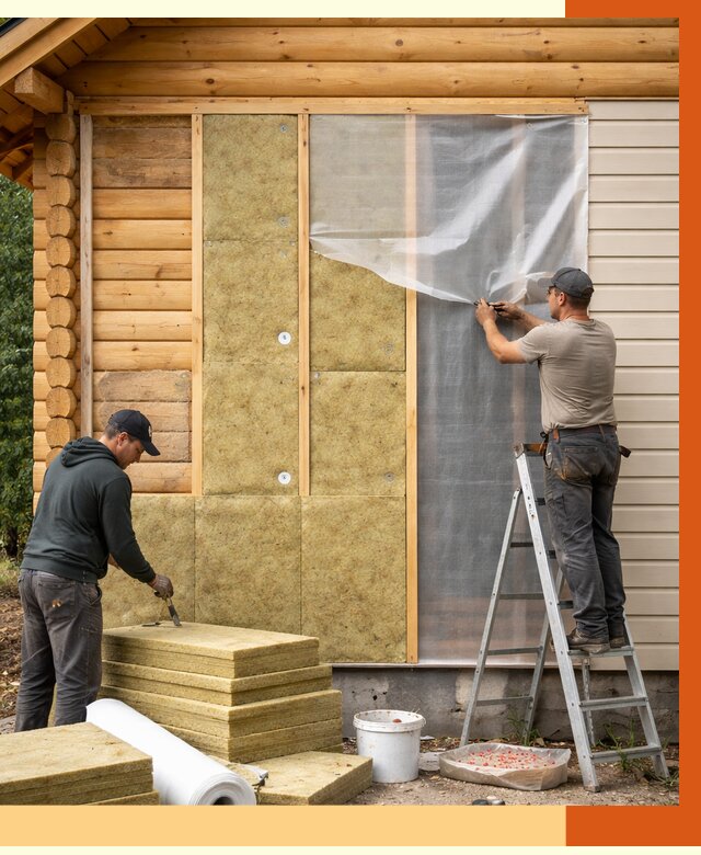 Утепление дома из бруса в Ачинске от 3799 руб./м2 — работы под ключ | ТепломастерЧнс