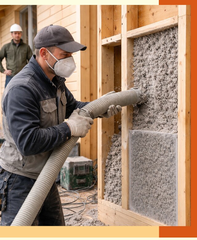 Утепление дома из бруса эковатой в Ачинске от 1874 руб/м2 | ТепломастерЧнс