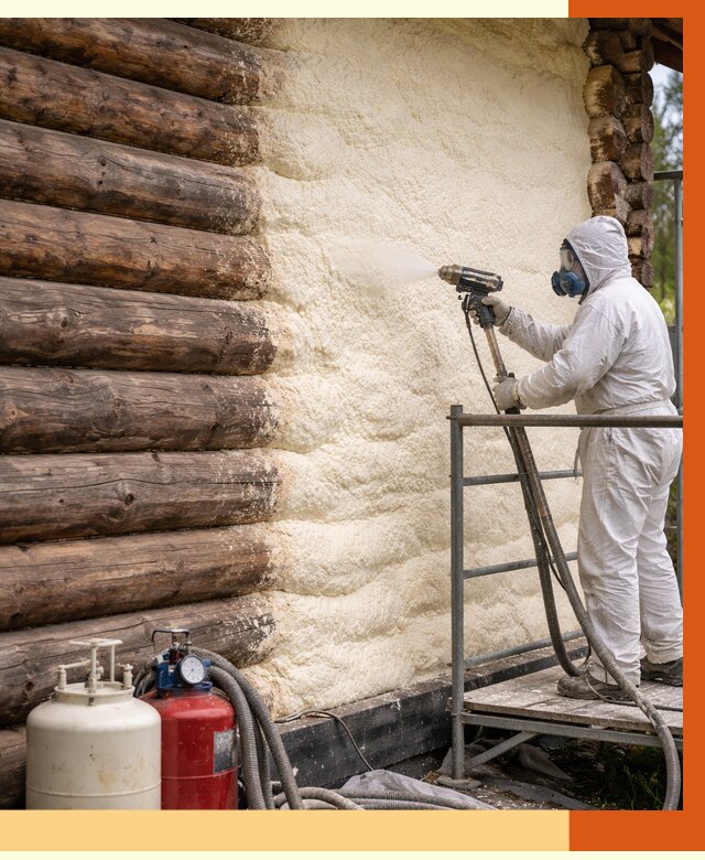 Утепление бревенчатого дома ППУ в Ачинске под ключ от 6331 руб. | ТепломастерЧнс