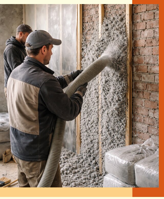 Утепление кирпичного дома эковатой в Ачинске от 2381 руб./м² | ТепломастерЧнс