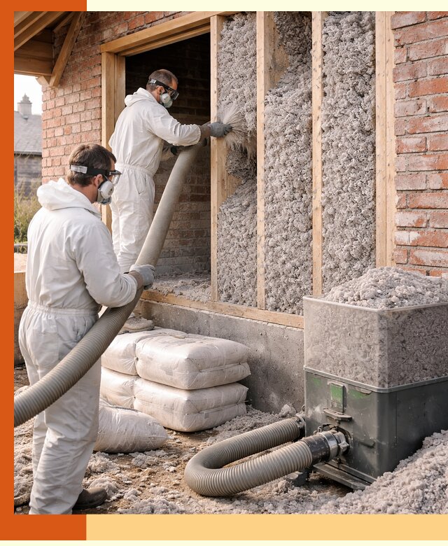 Утепление кирпичного дома эковатой в Ачинске