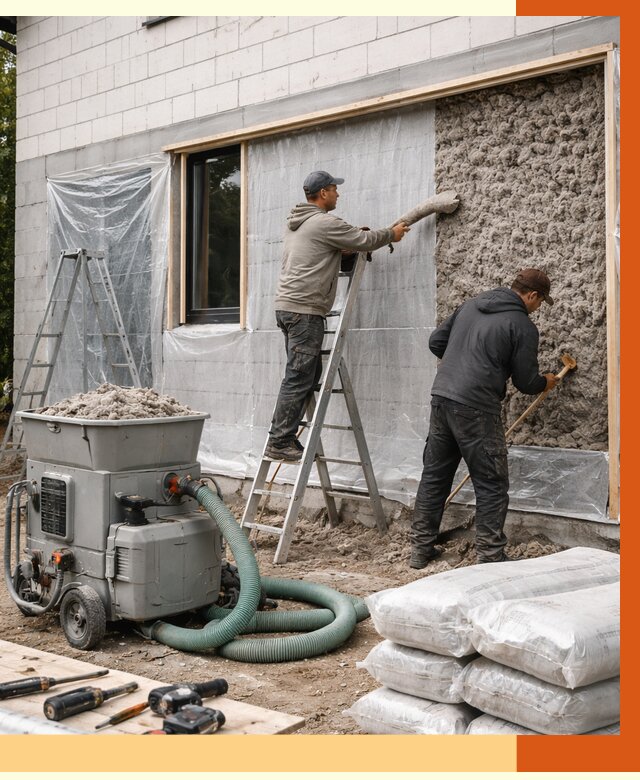 Утепление дома из газобетона эковатой в Ачинске от 4559 руб./м2 | ТепломастерЧнс