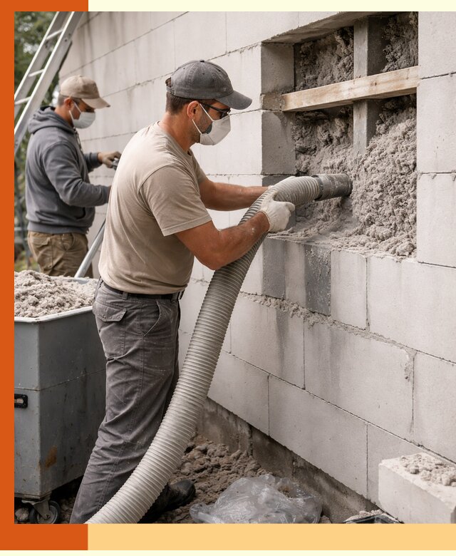 Утепление дома из газобетона эковатой в Ачинске