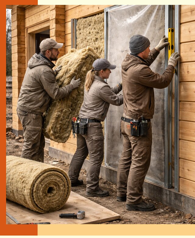 Утепление дома из двойного бруса в Ачинске качественно и надёжно