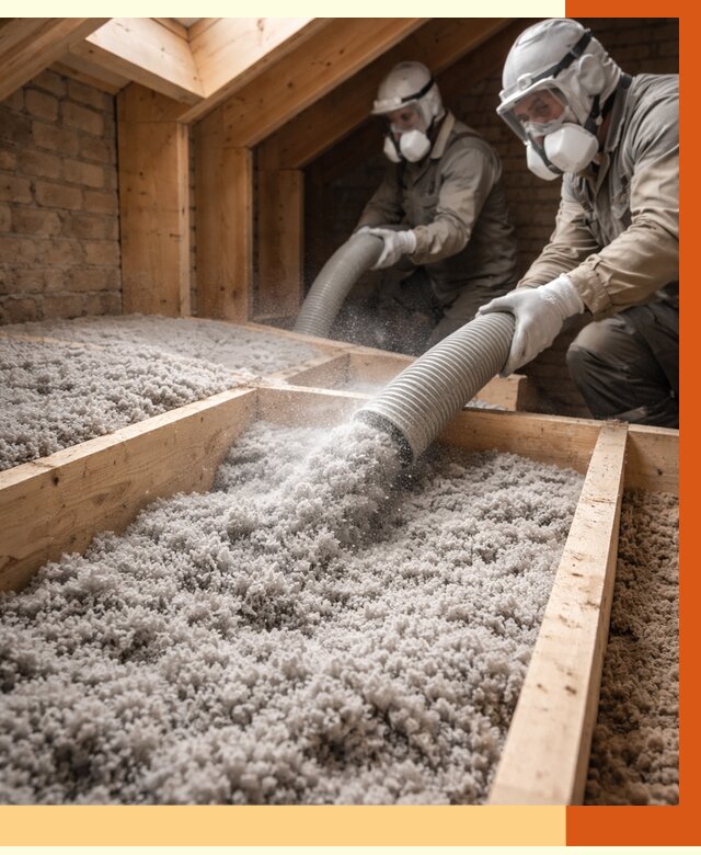 Утепление коттеджа эковатой в Ачинске от 2533 руб./м² — комплексная задувка и монтаж | ТепломастерЧнс