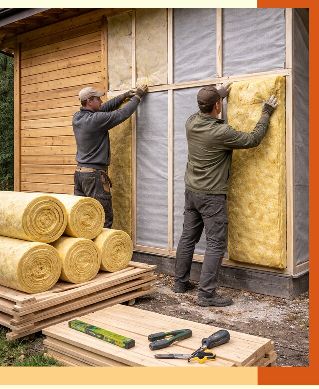 Утепление бани снаружи в Ачинске от 86105 руб. под ключ | ТепломастерЧнс