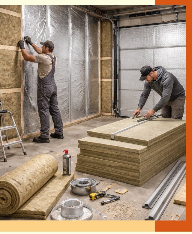 Утепление гаража в Ачинске от 4559 руб/м2 — комплексное утепление ворот и стен | ТепломастерЧнс