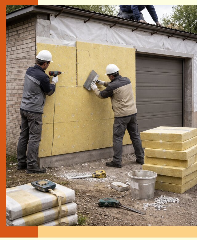 Утепление гаража снаружи в Ачинске качественно и надёжно