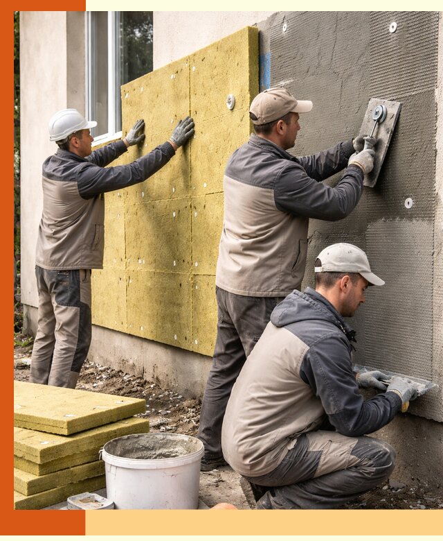 Утепление фасада под штукатурку в Ачинске — энергоэффективная технология