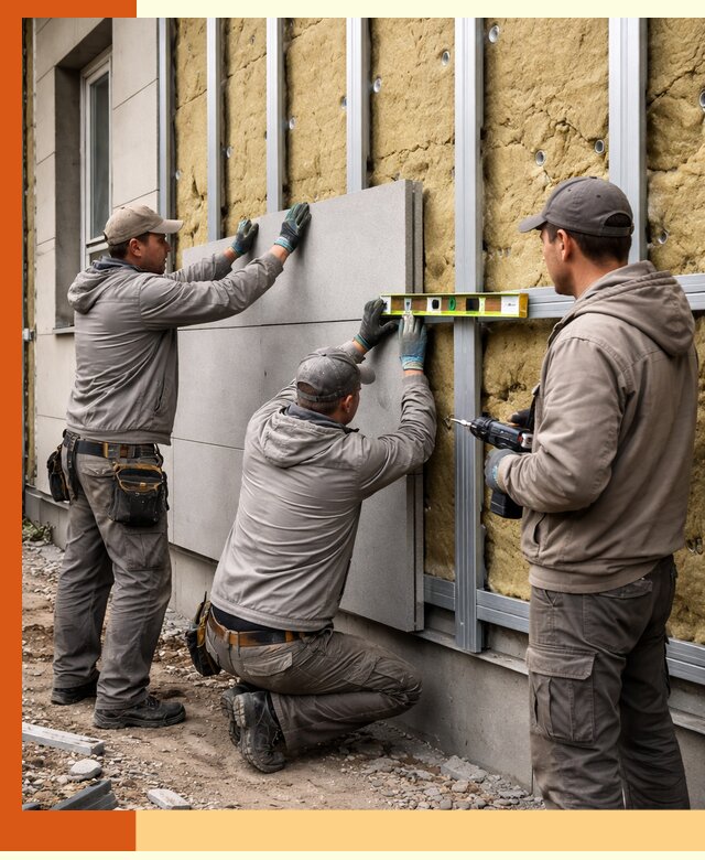 Утепление вентилируемого фасада под ключ в Ачинске