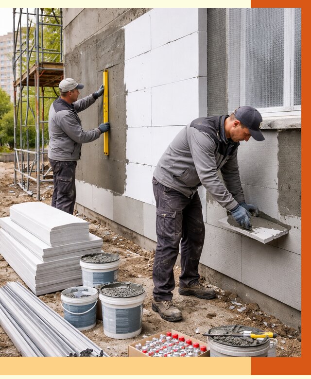 Утепление фасада и стен снаружи в Ачинске от 4255 руб. | ТепломастерЧнс