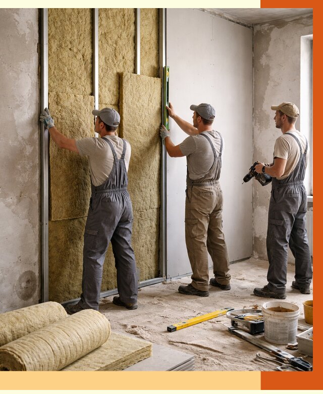 Утепление стен изнутри в Ачинске от 2279 руб/м² под ключ | ТепломастерЧнс