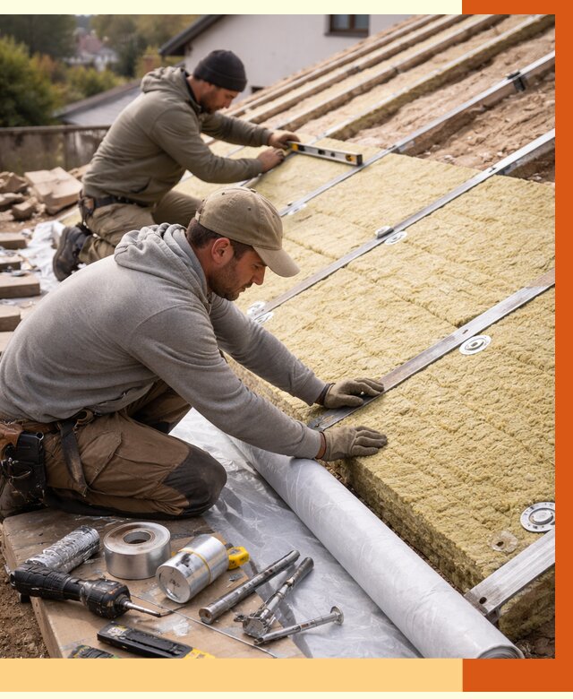 Утепление крыши снаружи в Ачинске под ключ от 1216 руб./м2 | ТепломастерЧнс