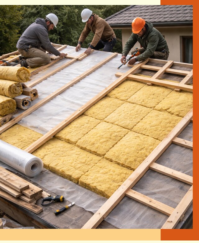 Утепление скатной крыши в Ачинске от 1266 руб./м2 под ключ | ТепломастерЧнс