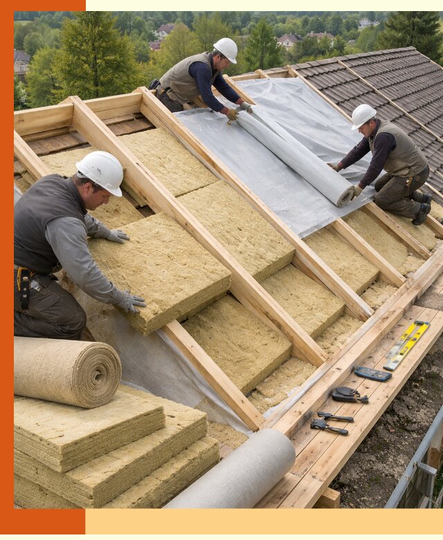 Утепление скатной крыши в Ачинске качественно и надёжно