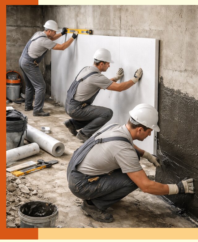 Утепление фундамента изнутри профессионально в Ачинске