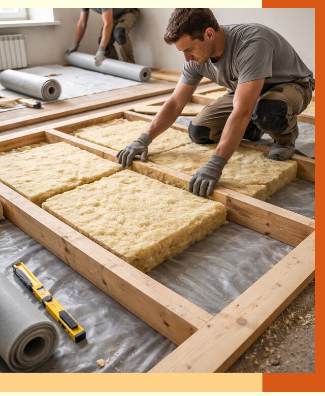 Утепление деревянного пола в Ачинске от 1520 руб./м2 под ключ | ТепломастерЧнс