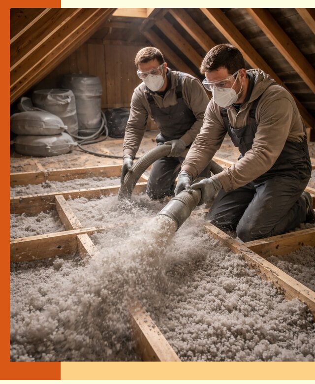 Утепление чердака эковатой в Ачинске — быстро и надёжно