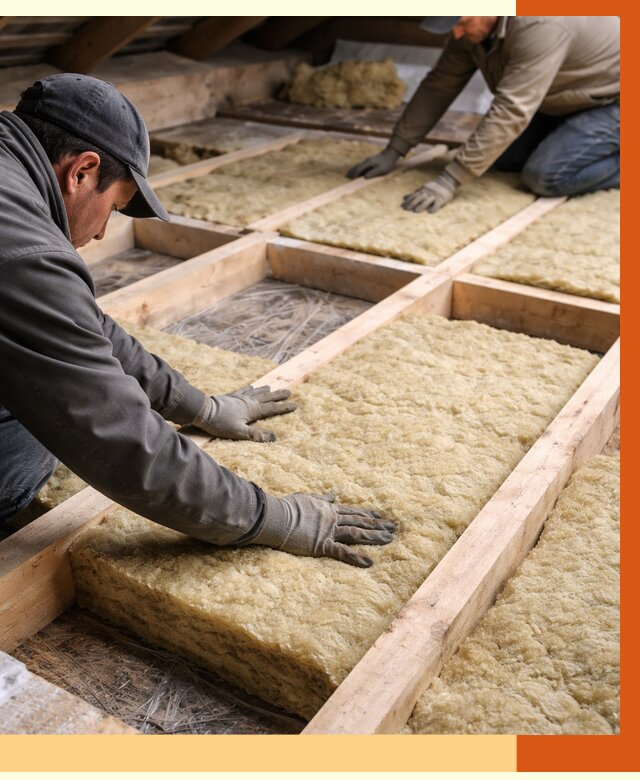 Утепление чердака минватой в Ачинске от 3546 руб/м2 под ключ | ТепломастерЧнс