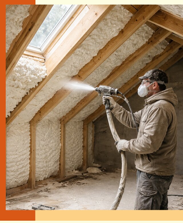 Утепление мансарды ППУ в Ачинске быстро и надежно