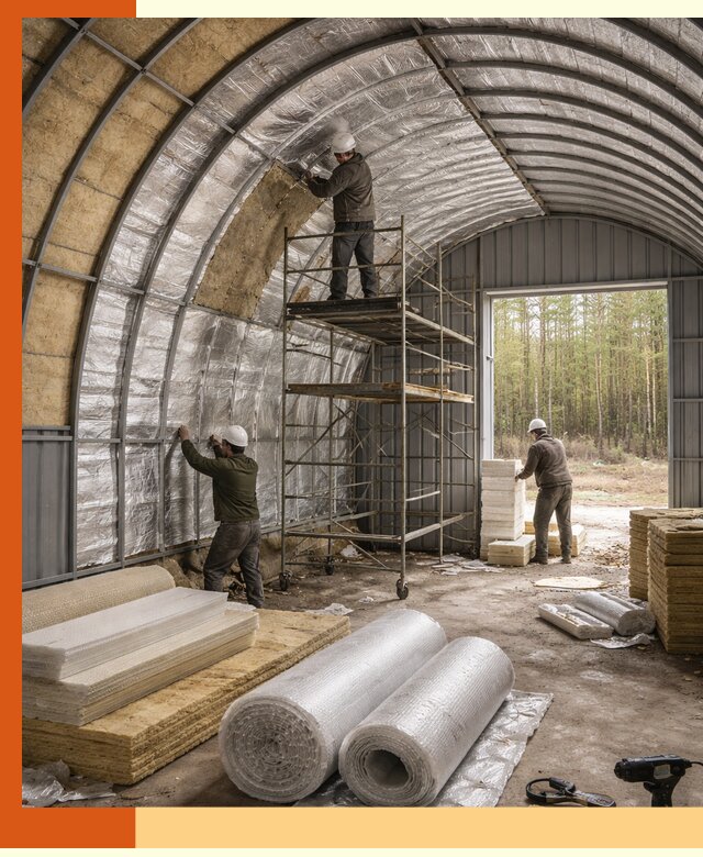 Утепление арочного ангара под ключ в Ачинске