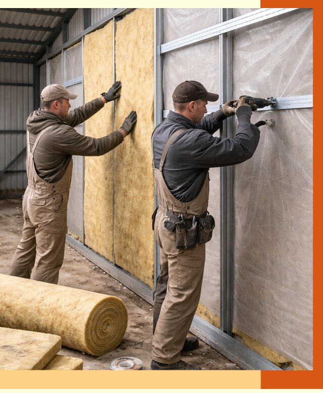 Утепление металлического ангара в Ачинске от 4812 руб/м2 — услуги под ключ | ТепломастерЧнс