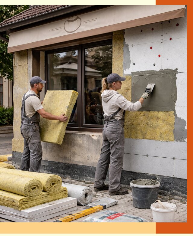 Утепление кафе в Ачинске от 4255 руб/м2 — комплексно под ключ | ТепломастерЧнс