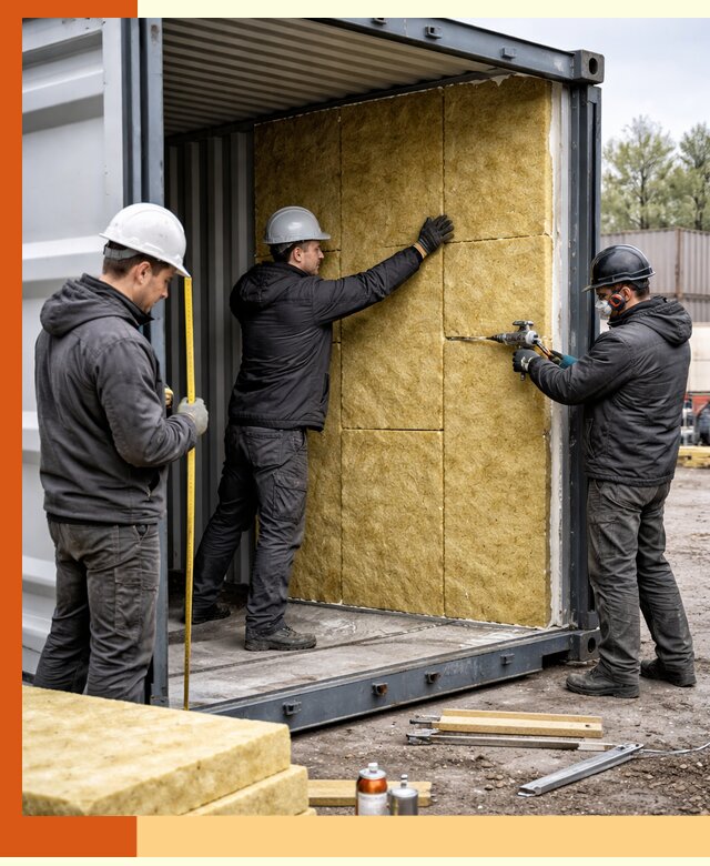 Утепление морского контейнера в Ачинске: надежная теплоизоляция и защита