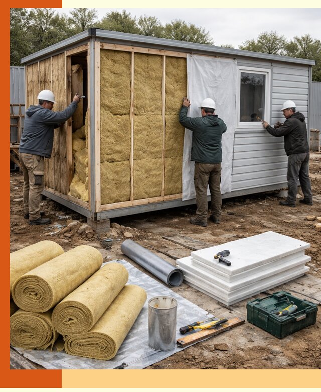 Утепление строительной бытовки под ключ в Ачинске для любых условий