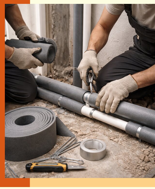 Утепление труб водоснабжения в Ачинске — монтаж и защита сети