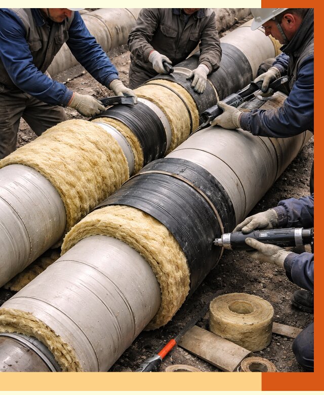 Утепление трубопровода в Ачинске под ключ от 1874 руб. — надежно и выгодно | ТепломастерЧнс