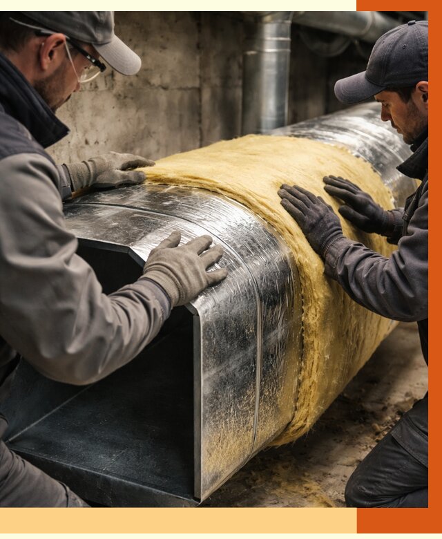 Утепление воздуховодов в Ачинске от 4255 руб. — теплоизоляция вентиляции | ТепломастерЧнс