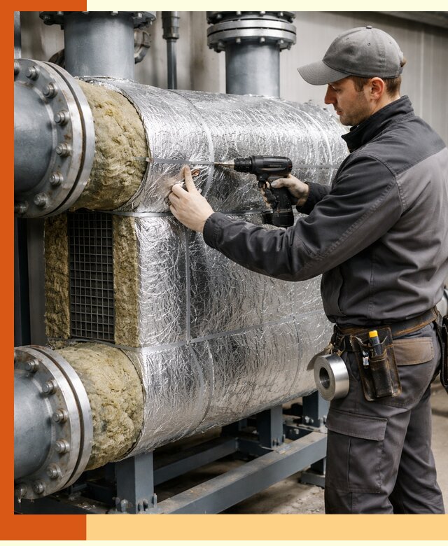 Утепление теплообменника в Ачинске — профессиональная теплоизоляция оборудования