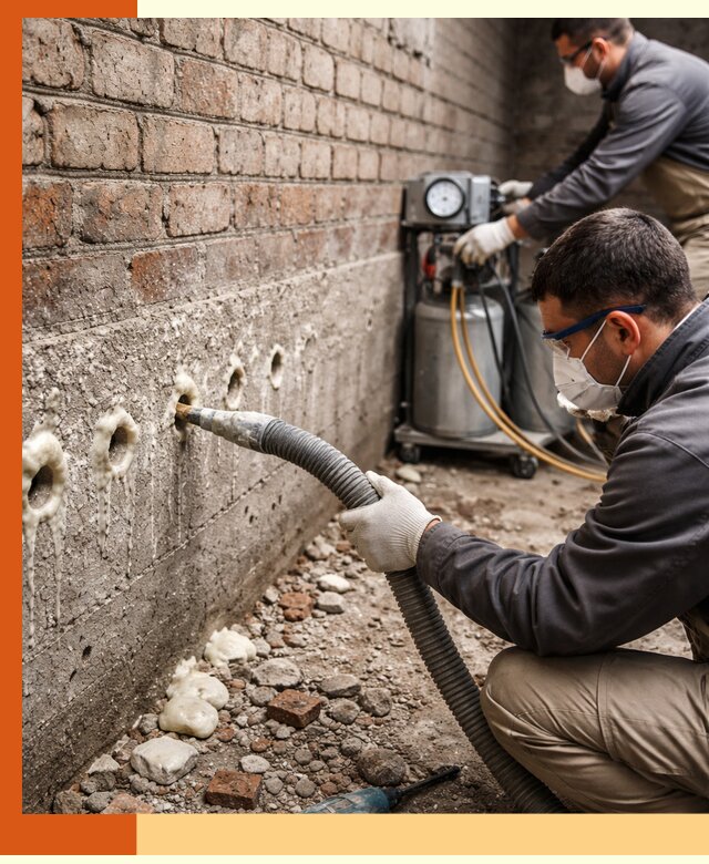 Заполнение колодцевой кладки ППУ в Ачинске быстро и герметично
