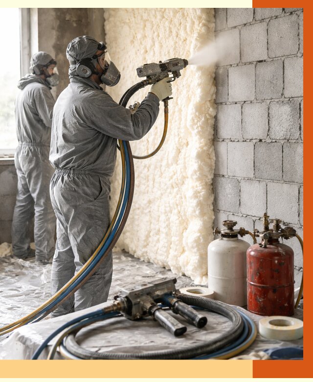 Утепление блочной стены ППУ в Ачинске от 4305 руб./м² — ТепломастерЧнс