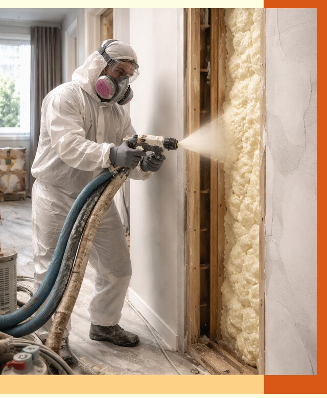 Межстеновое утепление ППУ в Ачинске от 2786 руб/м2 — межстенное утепление под ключ | ТепломастерЧнс