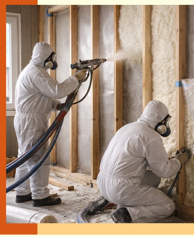 Утепление каркасной стены ППУ в Ачинске для домов и коттеджей