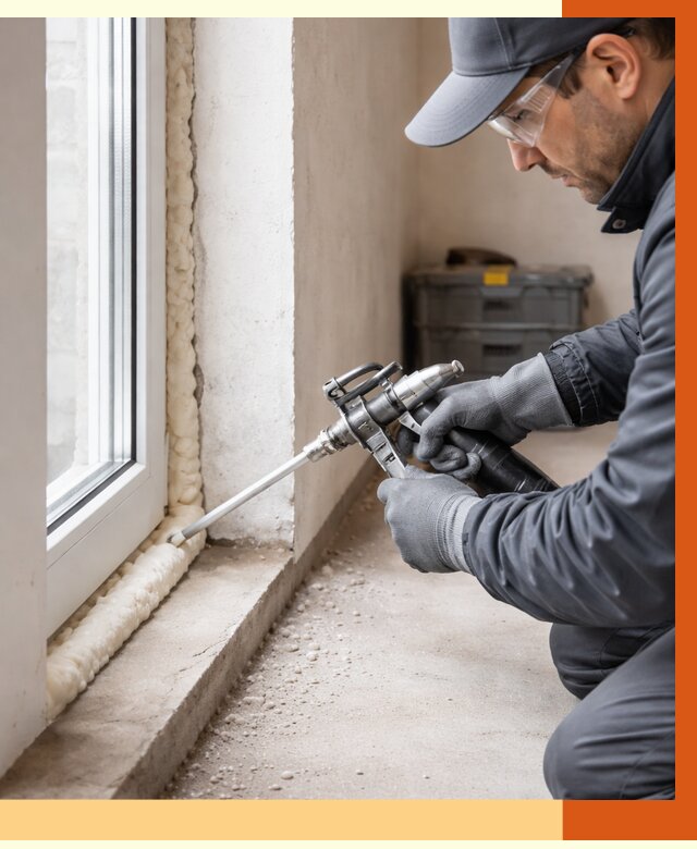 Герметизация стыков ППУ в Ачинске от 1671 руб. за м2 — утепление примыканий под ключ | ТепломастерЧнс