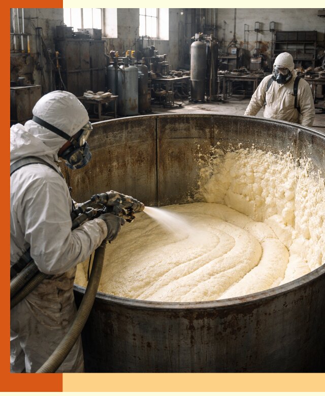 Заливка ппу в емкости с полной изоляцией и герметизацией в Ачинске