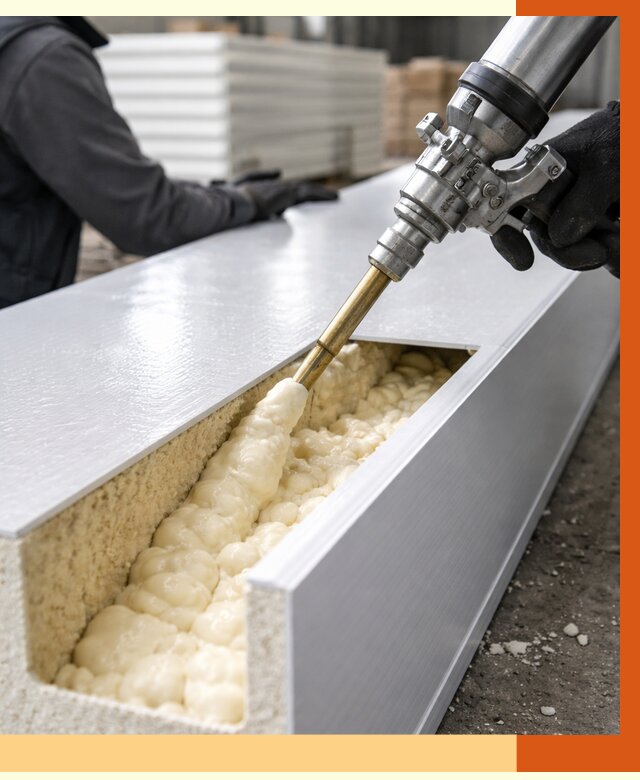 Заполнение пустот холодильных панелей в Ачинске от 7598 руб. | ТепломастерЧнс