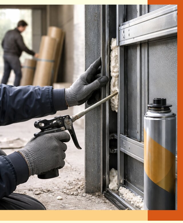 Заполнение пустот ворот в Ачинске от 4559 руб. — заливка ППУ, утепление под ключ | ТепломастерЧнс