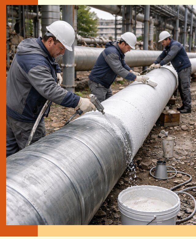 Утепление теплотрассы жидкой теплоизоляцией в Ачинске