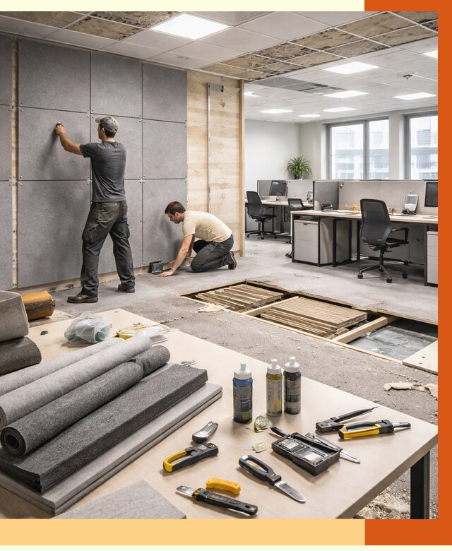 Профессиональная шумоизоляция офиса в Ачинске от 6838 руб. за м2 | ТепломастерЧнс