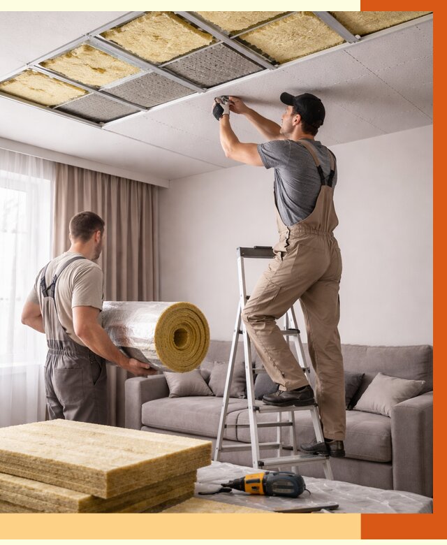 Шумоизоляция потолка в Ачинске от 2279 руб. под ключ | Профессионально — ТепломастерЧнс