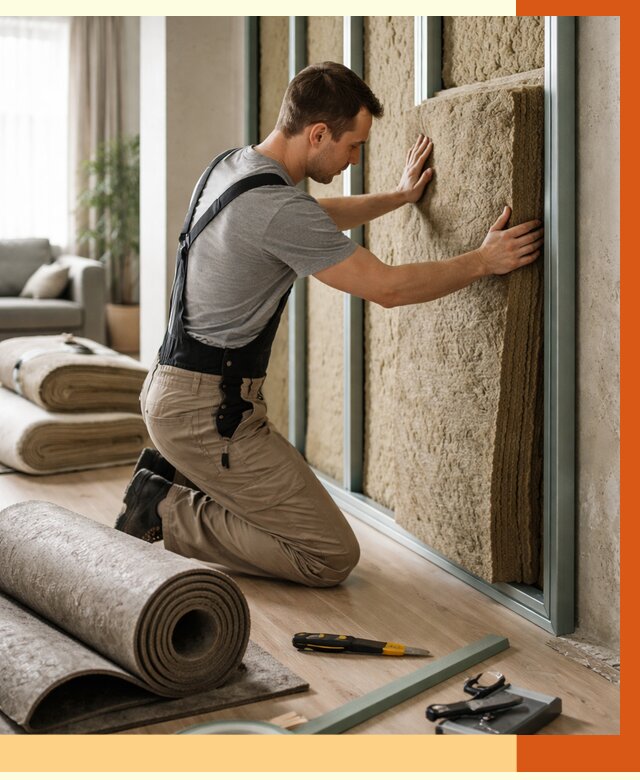 Шумоизоляция перегородок в Ачинске от 1671 руб. за м2 — ТепломастерЧнс